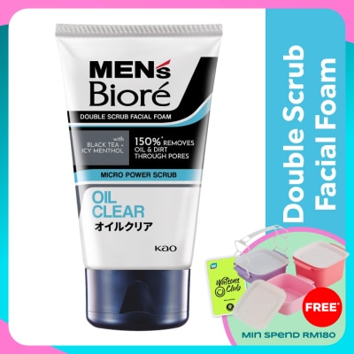 MEN'S BIORE Men'S  Double Scrub Oil Clear 100g Face Wash