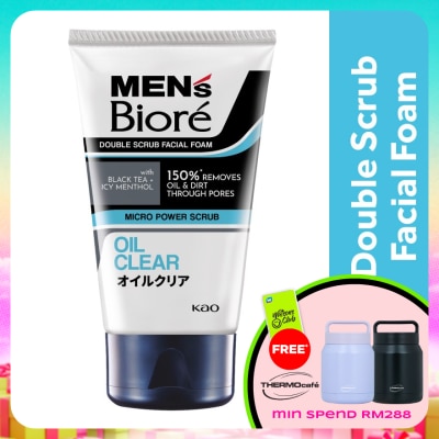 MEN'S BIORE - Men'S  Double Scrub Oil Clear 100g Face Wash