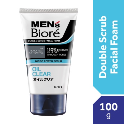 MEN'S BIORE - Men'S  Double Scrub Oil Clear 100g Face Wash image