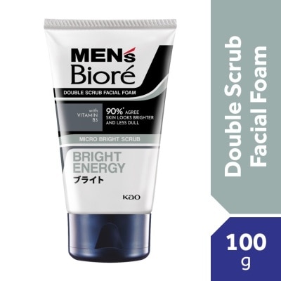 MEN'S BIORE Men'S  Double Scrub Bright Clean Facial Foam 100g Face Wash