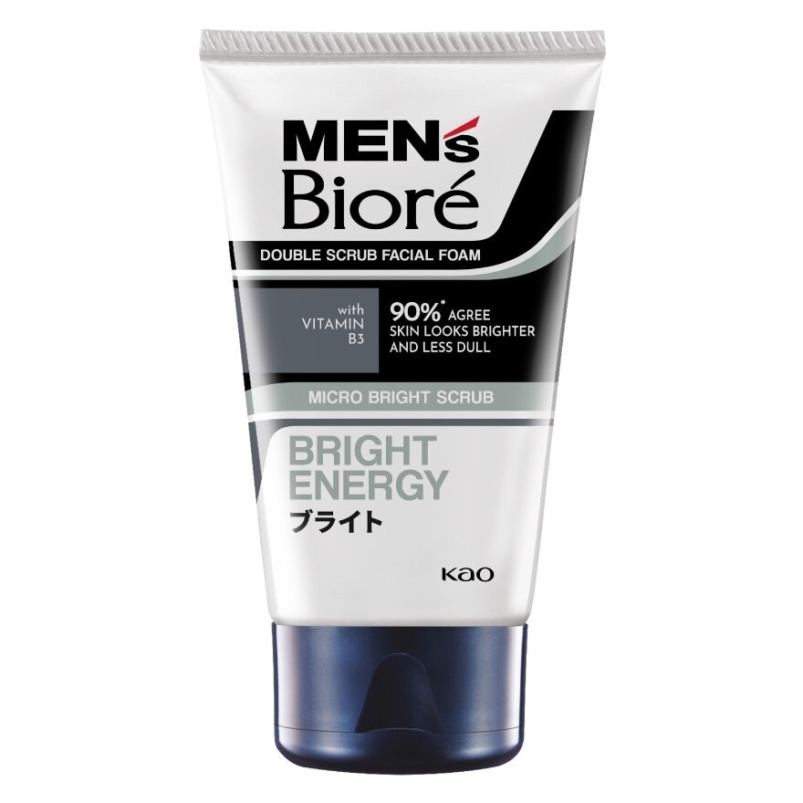 Men'S  Double Scrub Bright Clean Facial Foam 100g Face Wash