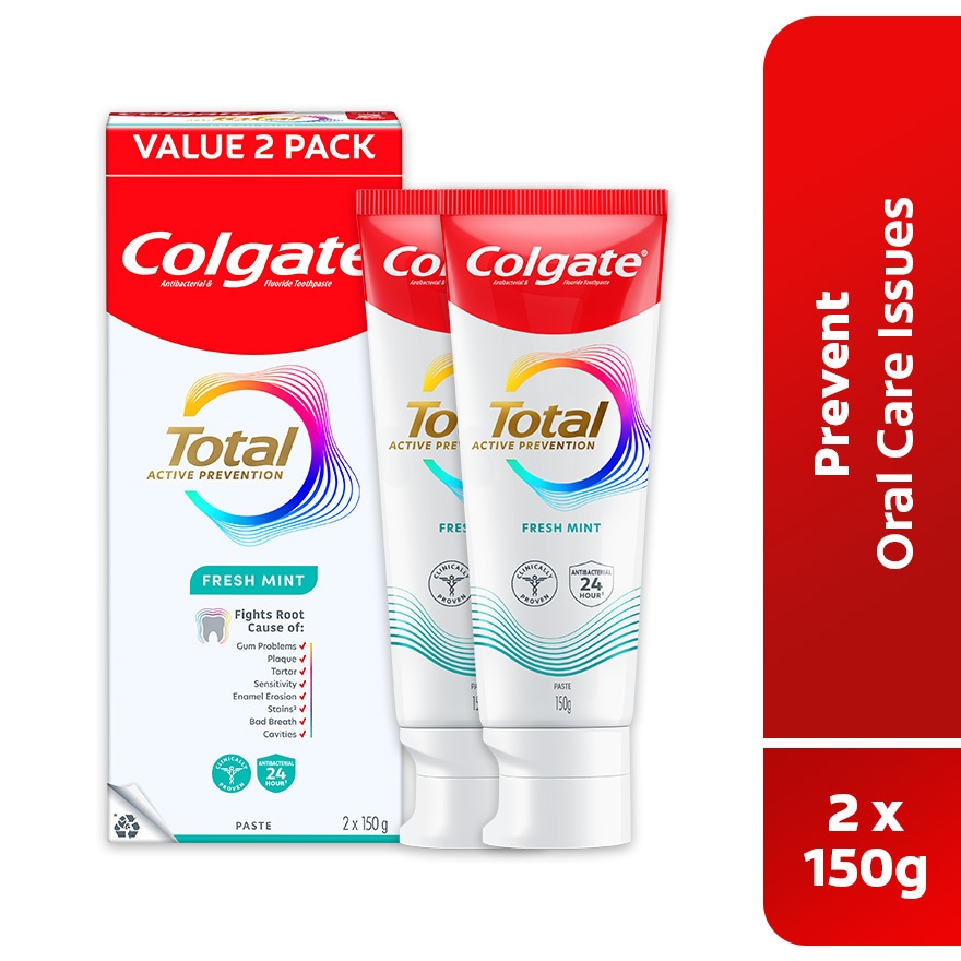 Colgate Total Fresh Mint Toothpaste Valuepack 2x150g image