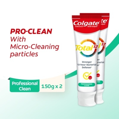 COLGATE Total Professional Clean Gel Toothpaste 2x150g