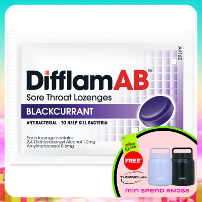 DIFFLAM - AB Sore Throat Lozenges Blackcurrant 6's