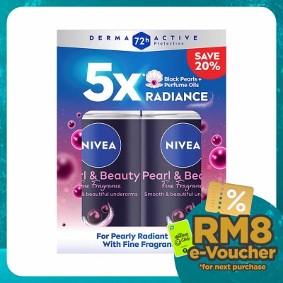 NIVEA Deodorant Pearl & Beauty Roll On 2x50ml