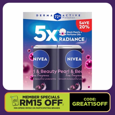 NIVEA Deo Pearl & Beauty Roll On 2x50ml