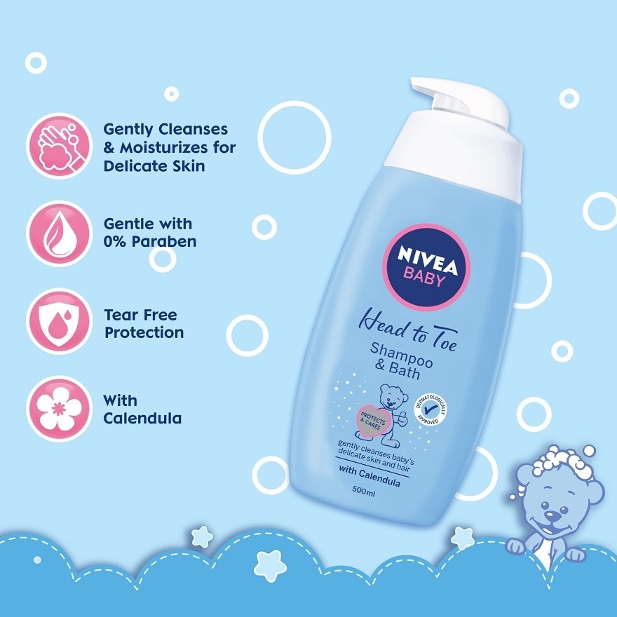 Baby Head To Toe Shampoo & Bath 500ml