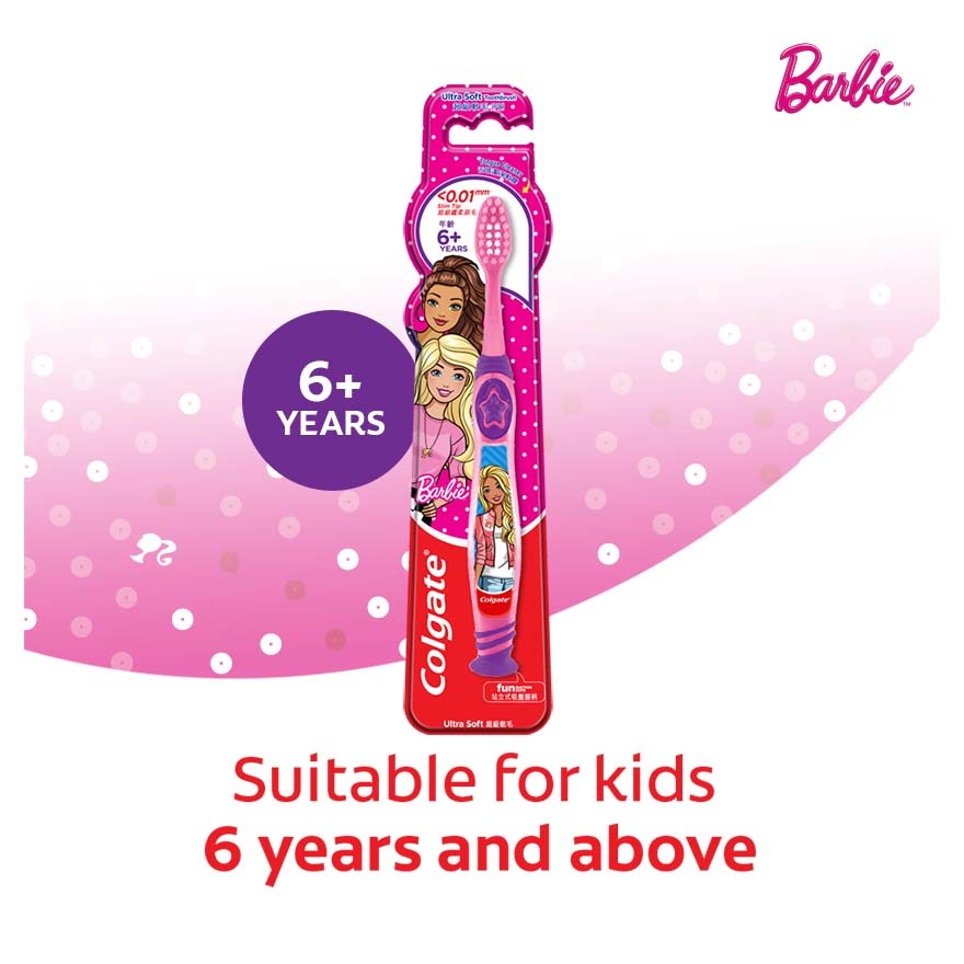 Colgate Kids Barbie Toothbrush 5-9 Years (Ultra Soft) 1s image