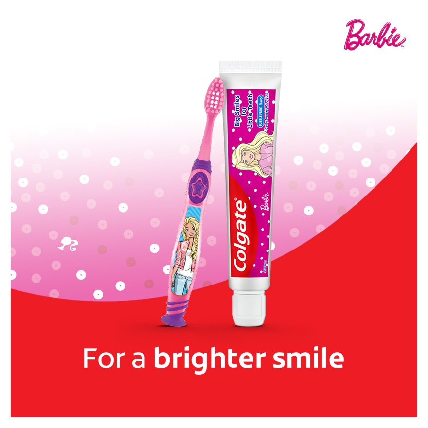 Colgate Kids Barbie Toothbrush 5-9 Years (Ultra Soft) 1s image