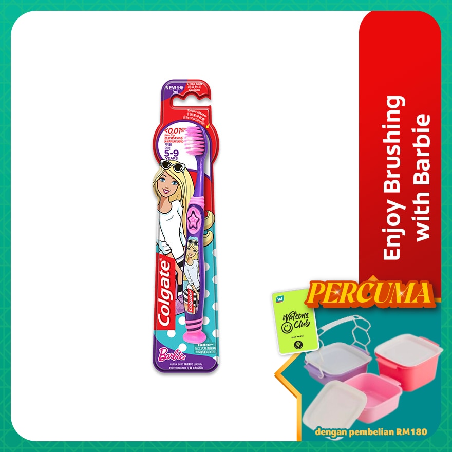 Colgate Kids Barbie Toothbrush 5-9 Years (Ultra Soft) 1s