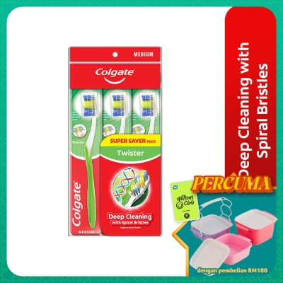 COLGATE - Colgate Twister Toothbrush Valuepack (Medium) 3s