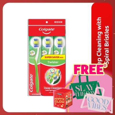 COLGATE Colgate Twister Toothbrush Valuepack (Medium) 3s
