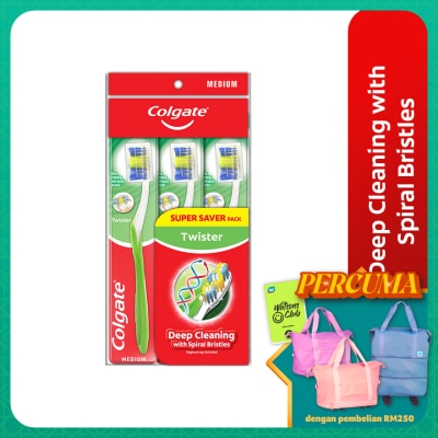 COLGATE - Colgate Twister Toothbrush Valuepack (Medium) 3s