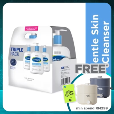CETAPHIL Gentle Skin Cleanser For Face & Body 500ml X 3