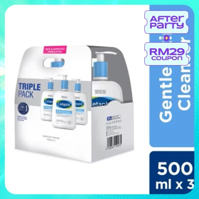 CETAPHIL Gentle Skin Cleanser For Face & Body 500ml X 3 (Expired Oct 25)