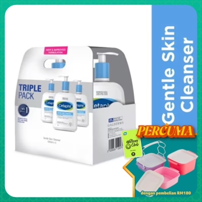CETAPHIL - Gentle Skin Cleanser For Face & Body 500ml X 3