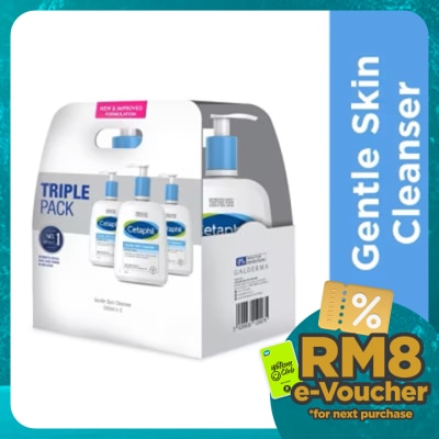 CETAPHIL Gentle Skin Cleanser For Face & Body 500ml X 3