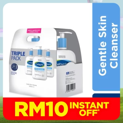 CETAPHIL Gentle Skin Cleanser For Face & Body 500ml X 3 (Expired April 2026)
