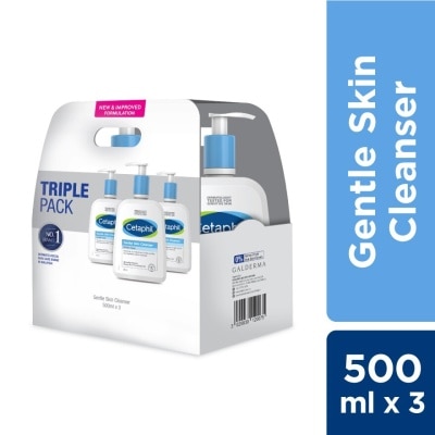 CETAPHIL Gentle Skin Cleanser For Face & Body 500ml X 3