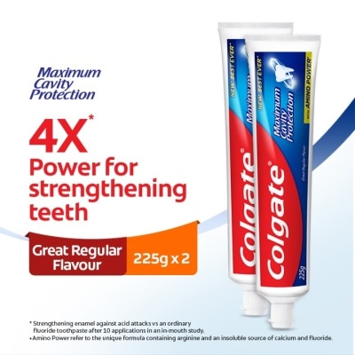 COLGATE Max Cavity Protect Toothpaste Great Regular 2x225g