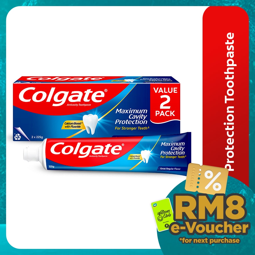 Colgate Maximum Cavity Protection Great Regular Flavour Toothpaste Valuepack (2x225g)