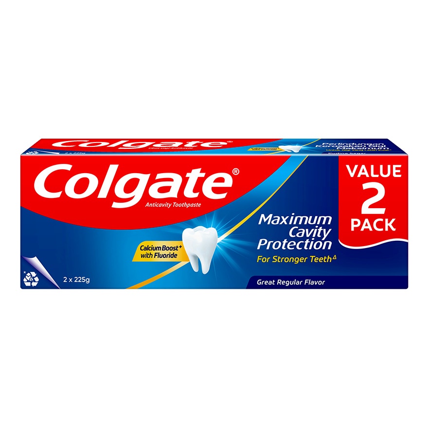 Colgate Maximum Cavity Protection Great Regular Flavour Toothpaste Valuepack (2x225g) image