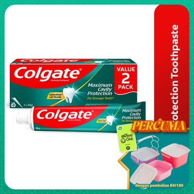 COLGATE - Colgate Maximum Cavity Protection Fresh Cool Mint Toothpaste Valuepack (225g x 2)