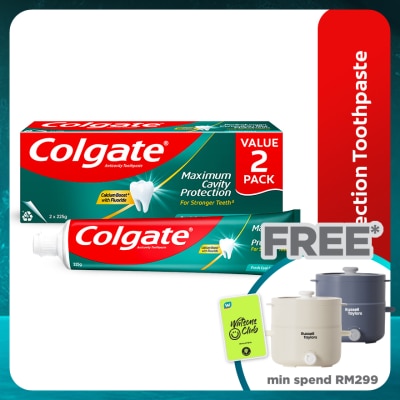 COLGATE Colgate Maximum Cavity Protection Fresh Cool Mint Toothpaste Valuepack (225g x 2)