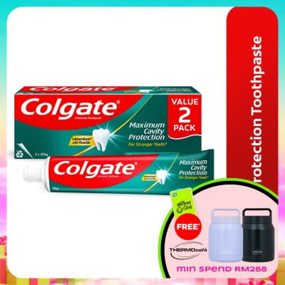 COLGATE - Colgate Maximum Cavity Protection Fresh Cool Mint Toothpaste Valuepack (225g x 2)