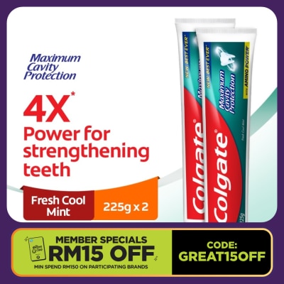COLGATE Max Cavity Protect Toothpaste F.Cool Mint 2x225g