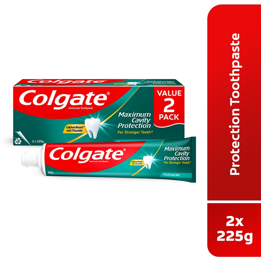 Colgate Maximum Cavity Protection Fresh Cool Mint Toothpaste Valuepack (225g x 2) image