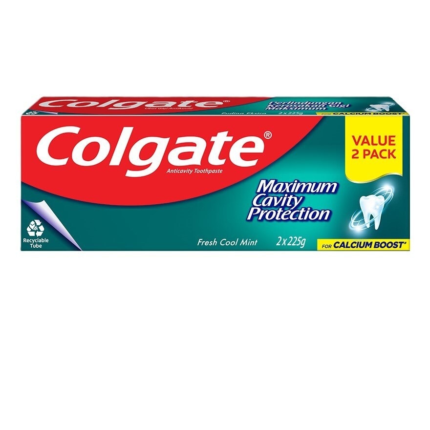 Colgate Maximum Cavity Protection Fresh Cool Mint Toothpaste Valuepack (225g x 2)
