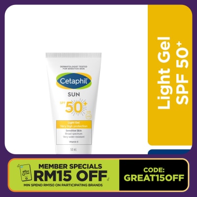 CETAPHIL Sun SPF50 Light Gel Sunscreen For Face & Body 50ml