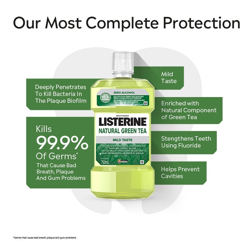 Listerine Green Tea 750ml Twin Pack