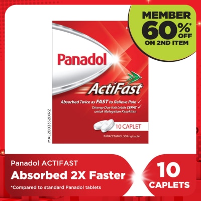 PANADOL Actifast Paracetamol Pain Relief 500mg Compact 10S
