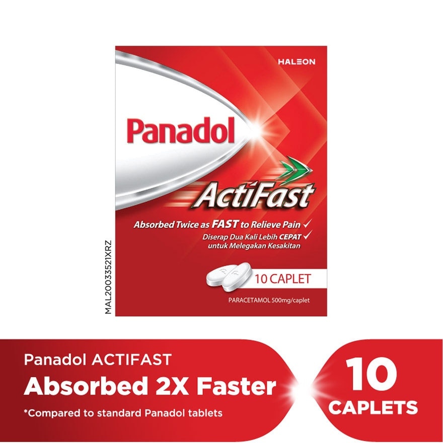 Actifast Paracetamol Pain Relief 500mg Compact 10S