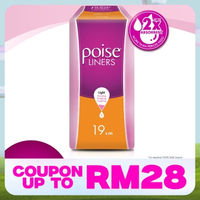 POISE Liners Incontinence Regular 19cm 2X12s - Light Bladder/Urine Leakage Protection