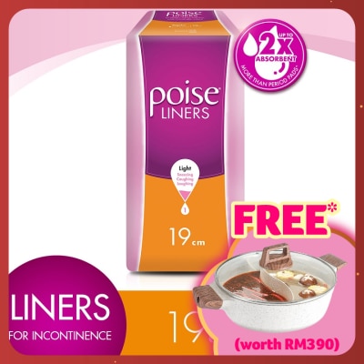 POISE Liners Incontinence Regular 19cm 2X12s - Light Bladder/Urine Leakage Protection