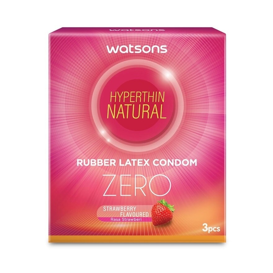 Hyperthin Condom Strawberry Flavour 3s