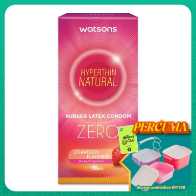WATSONS - Hyperthin Condom Strawberry Flavour 10s
