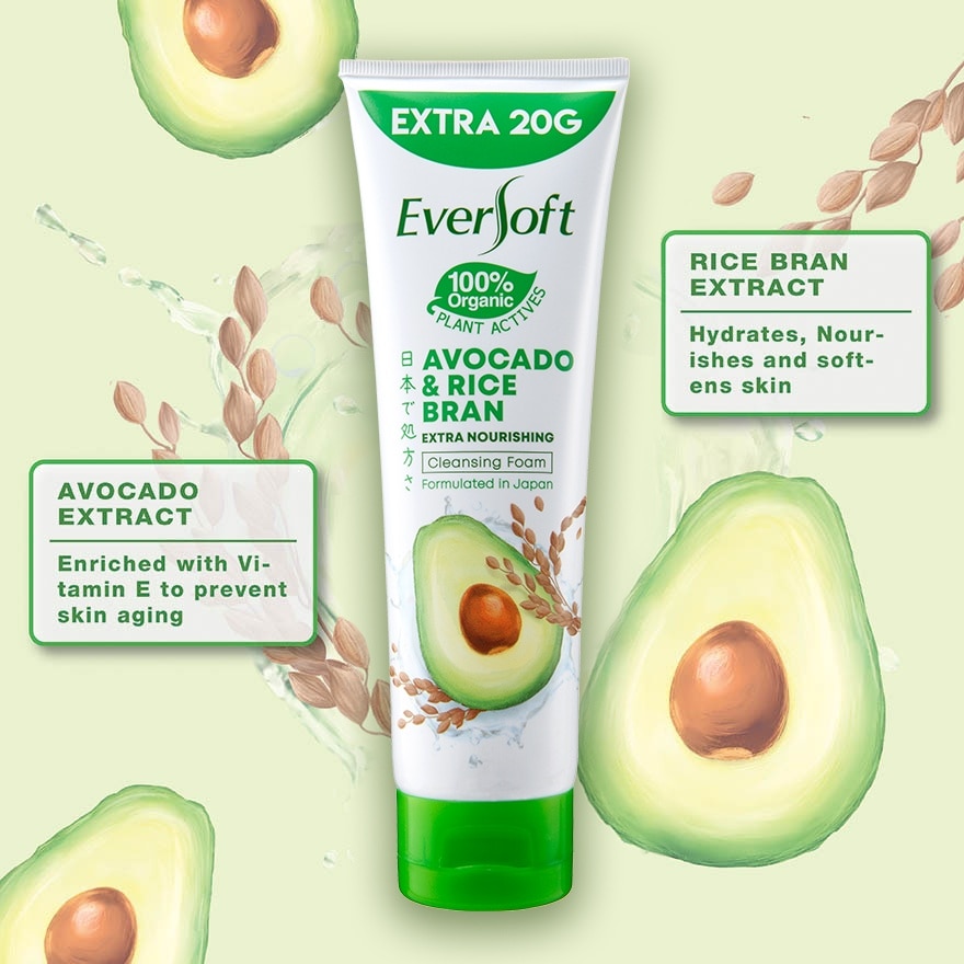 Avocado and Rice Bran Facial Cleanser 120G