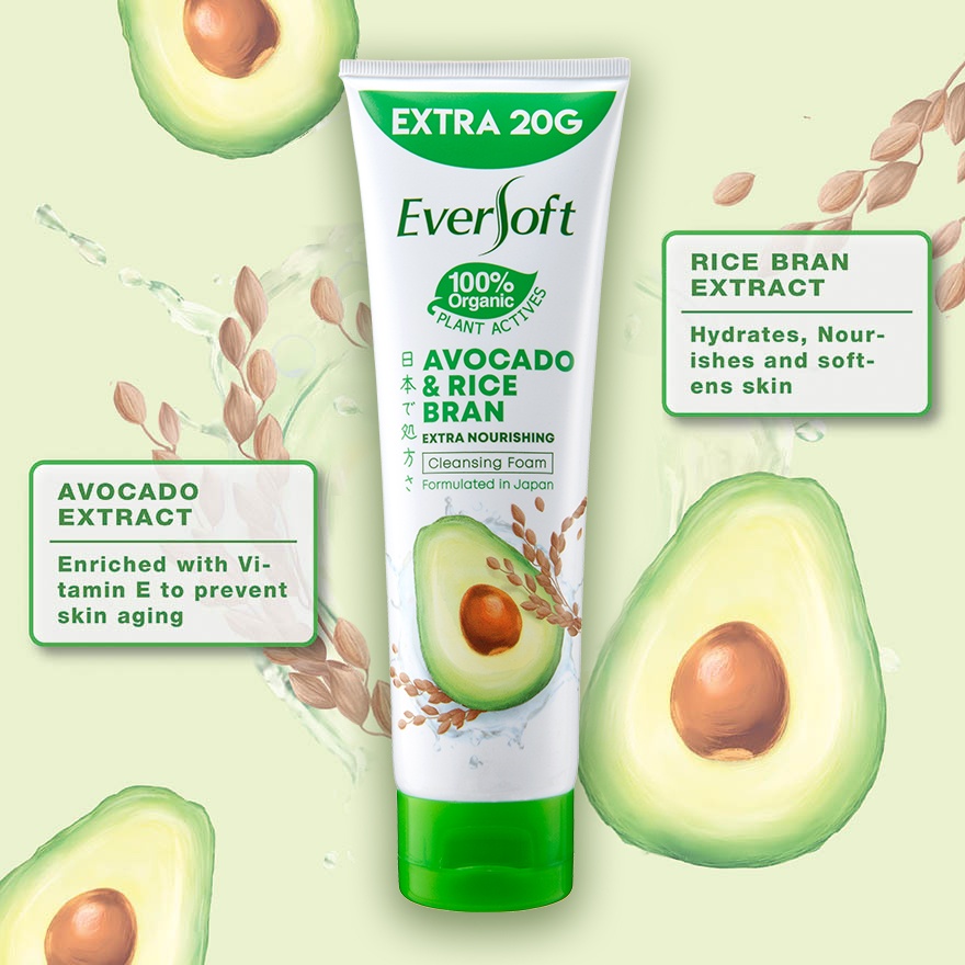 Avocado and Rice Bran Facial Cleanser 120G image