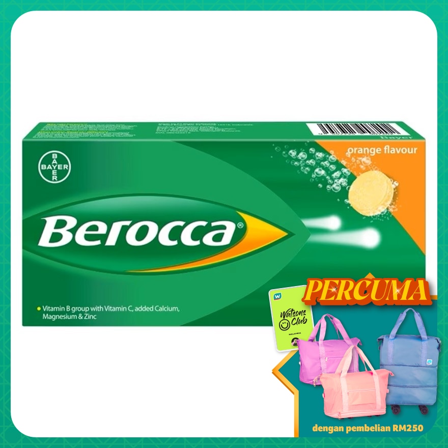 Berocca Vitamin B Effervescent Orange Tablets 30s
