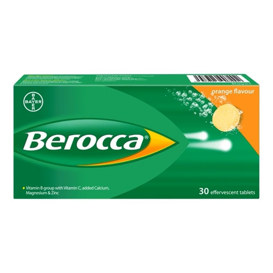 Berocca Vitamin B Effervescent Orange Tablets 30s image
