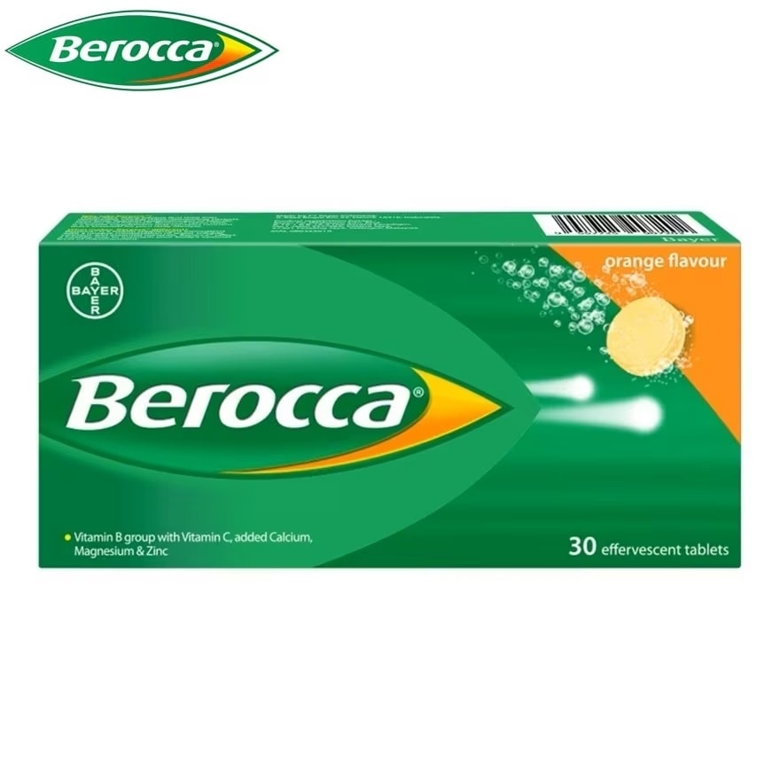 Berocca Vitamin B Effervescent Orange Tablets 30s