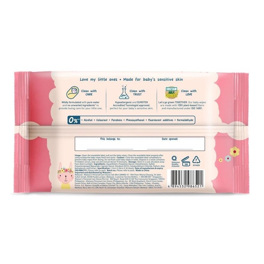 Fresh Baby Wipes 20's x 3