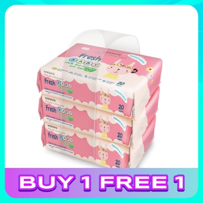 WATSONS Fresh Baby Wipes 20's x 3