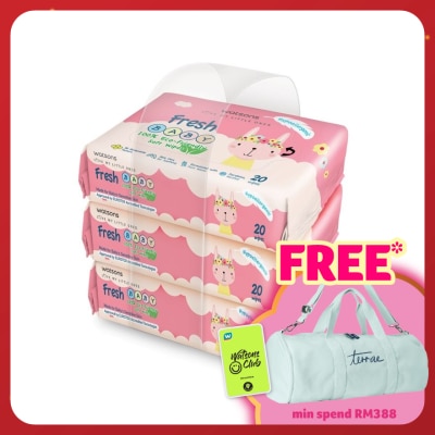 WATSONS Fresh Baby Wipes 20's x 3