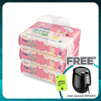 WATSONS Fresh Baby Wipes 20's x 3