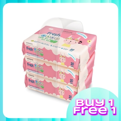 WATSONS Fresh Baby Wipes 20's x 3